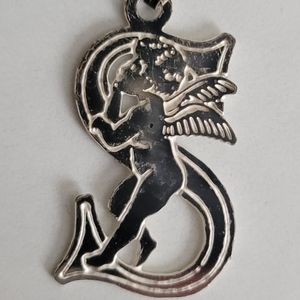 Angel "S" vintage silver charm